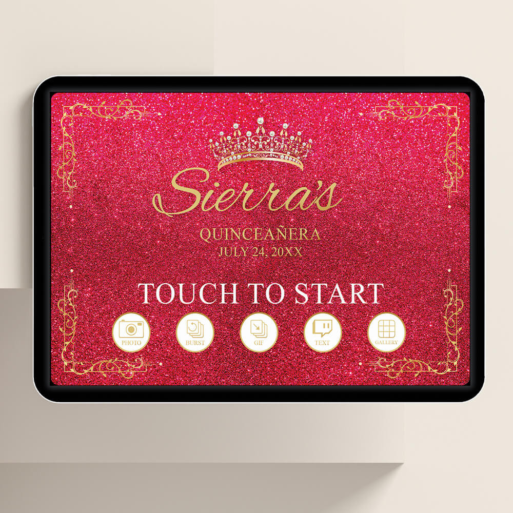 Quinceañera Gold Crown Welcome Screen, Barbie Pink  |   LHC23E