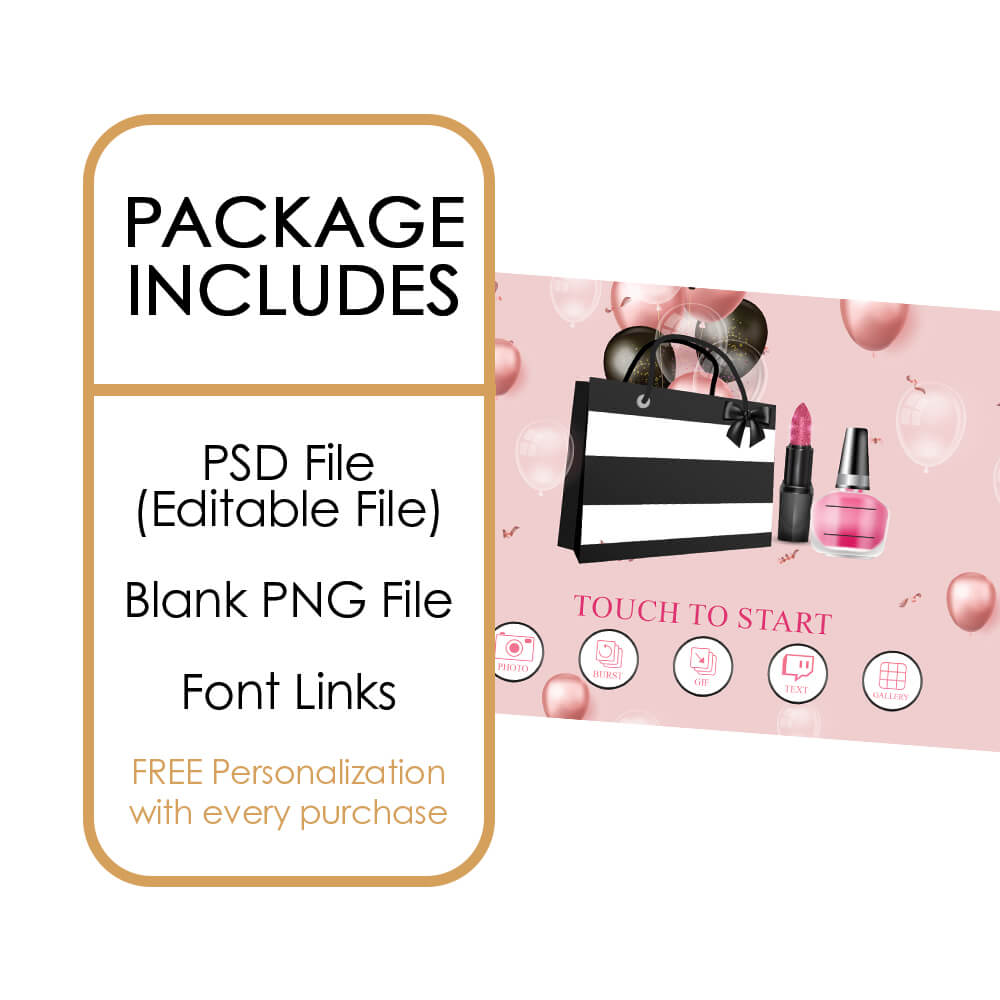 Glam Makeup Party Welcome Screen, Stylish 21st Birthday Design Bag  |  LHC08D